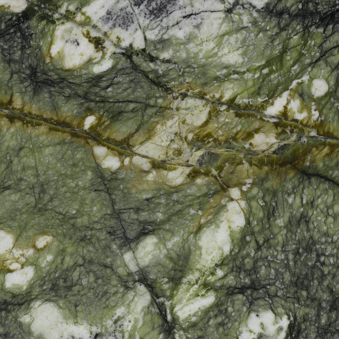 Downloadable high-resolution green stone image, featuring a rich green base with complex white and dark grey veining, for digital printing systems.