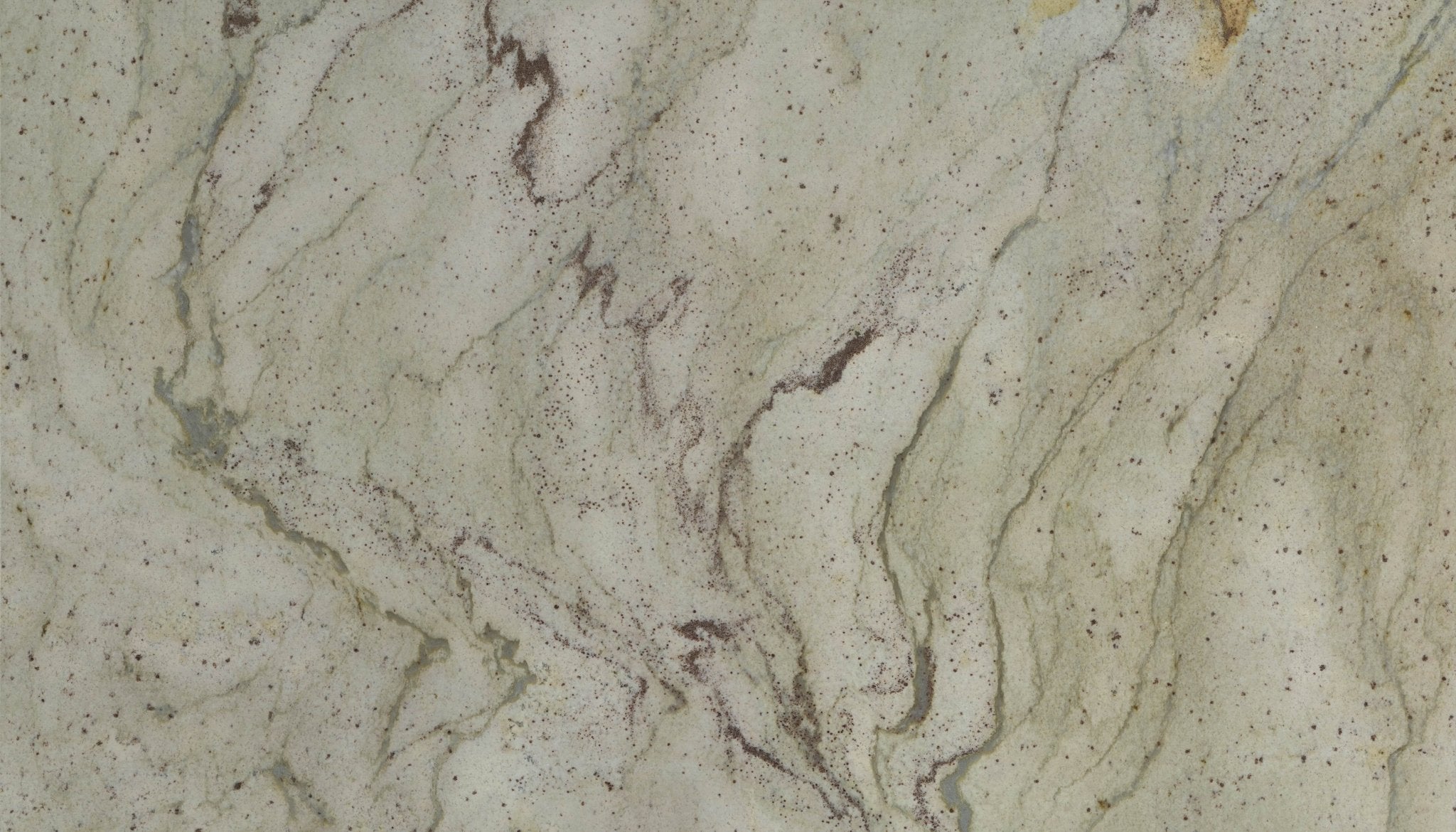 Downloadable high-resolution light-colored stone texture set, displaying various views of its creamy base with brownish-red veins and speckles, for digital printing systems.