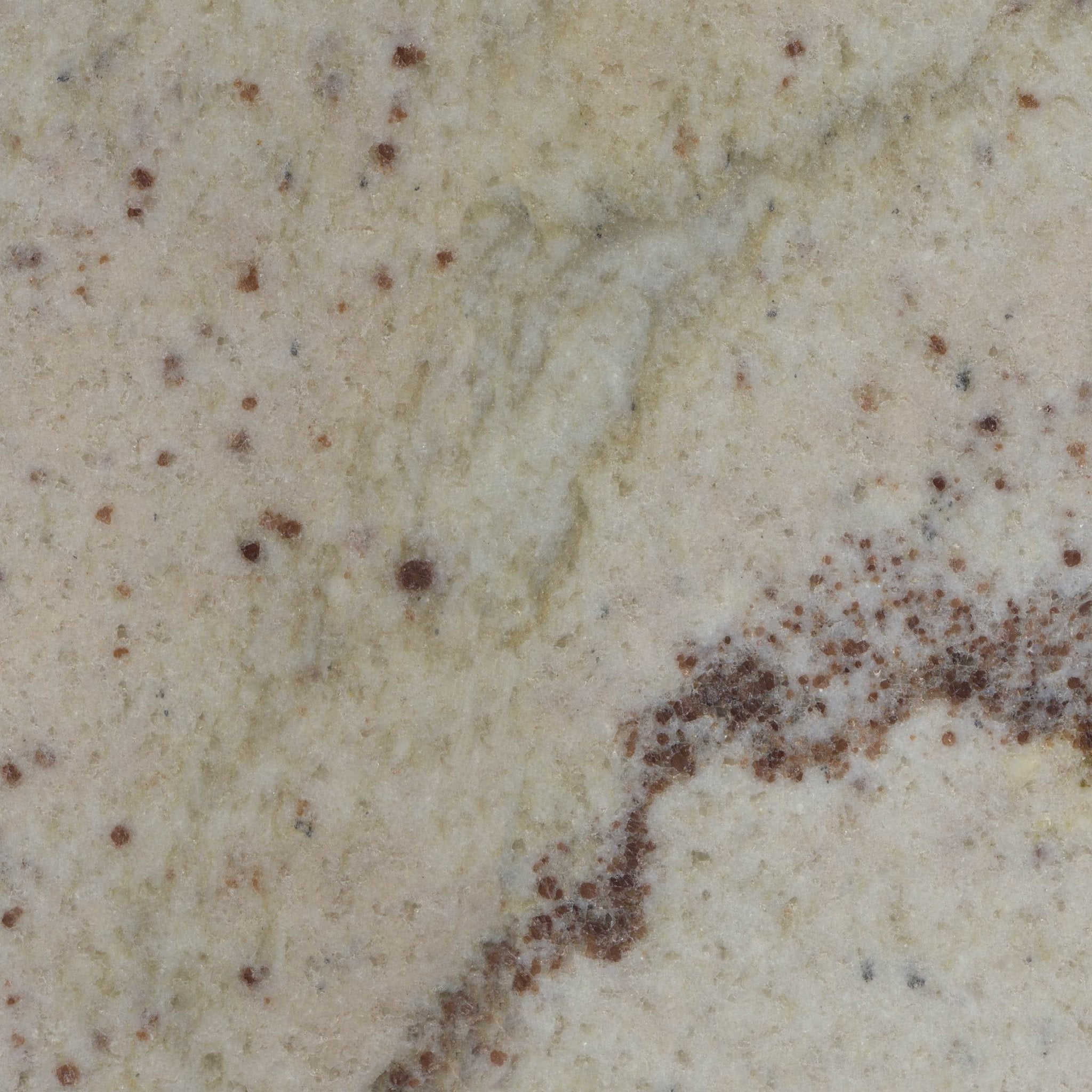 Downloadable high-resolution light-colored stone image, close-up detail of its granular texture with brownish-red speckles and subtle veining, for digital printing systems.