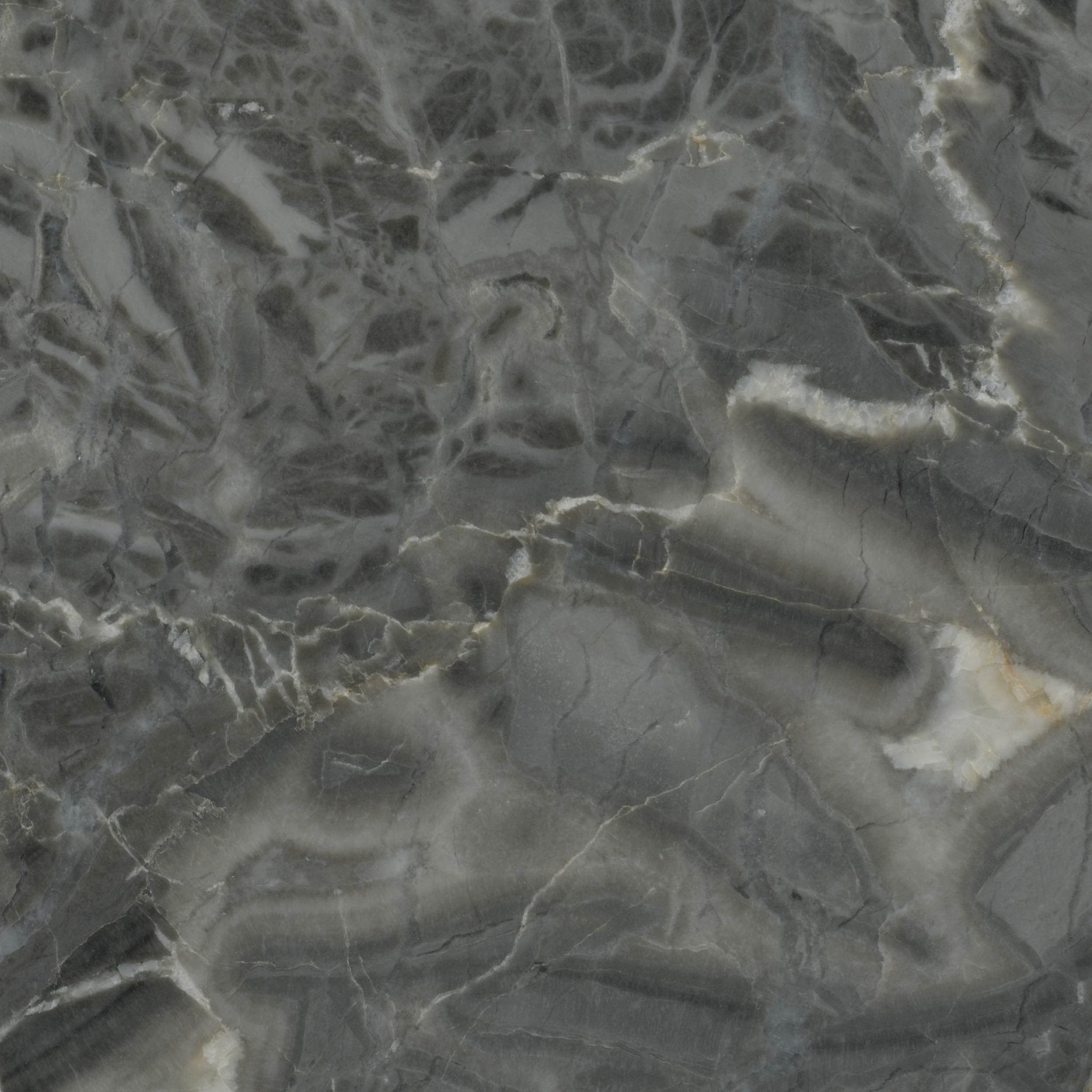 Downloadable high-resolution Stardust Marble image, close-up view showcasing the intricate angular white fragments within the dark grey matrix, for digital printing systems.