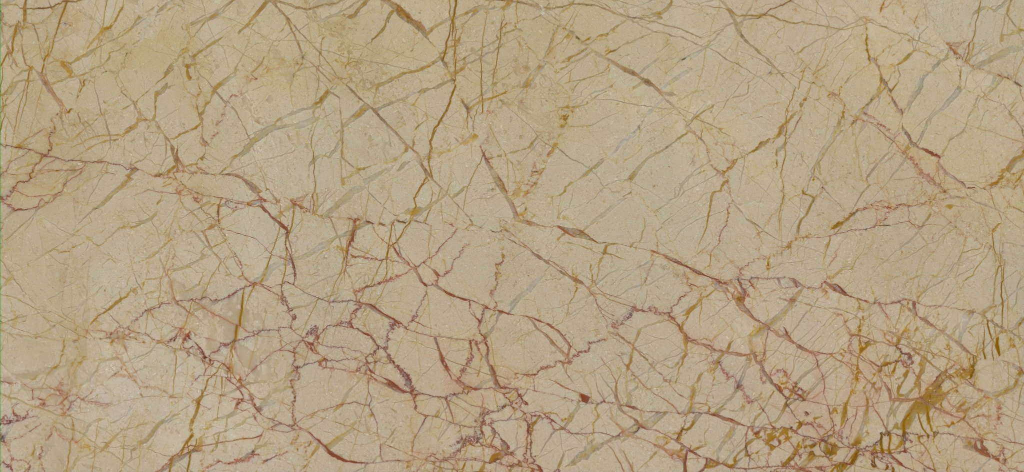 Downloadable high-resolution golden-beige stone texture set, displaying various views of its intricate network of brown and reddish-brown veining, for digital printing systems.