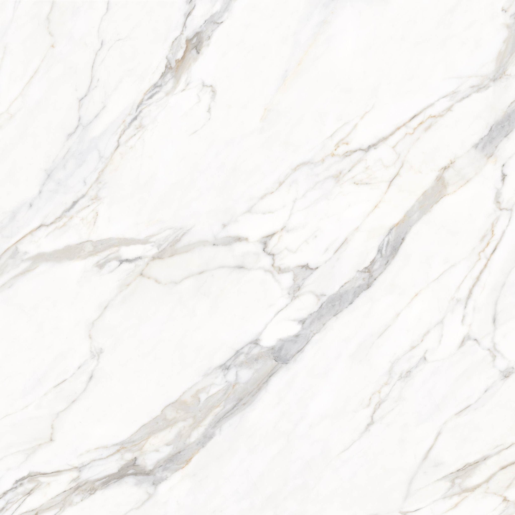 Downloadable high-resolution white marble image, featuring a bright white base with flowing grey and subtle gold veining, for digital printing systems.